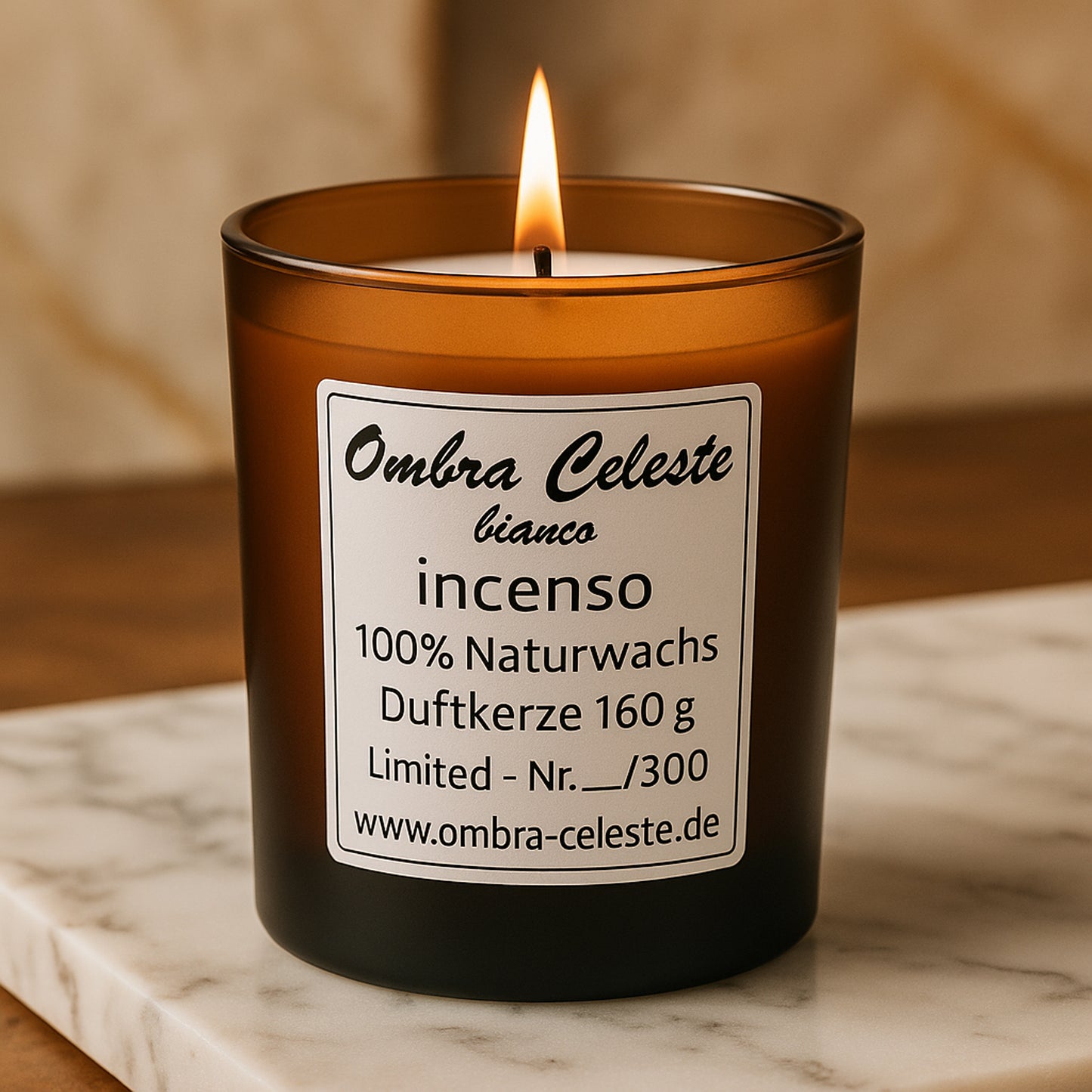 Ombra Celeste bianco Incenso – Limited Edition Duftkerze, stilvolle Dekoration
