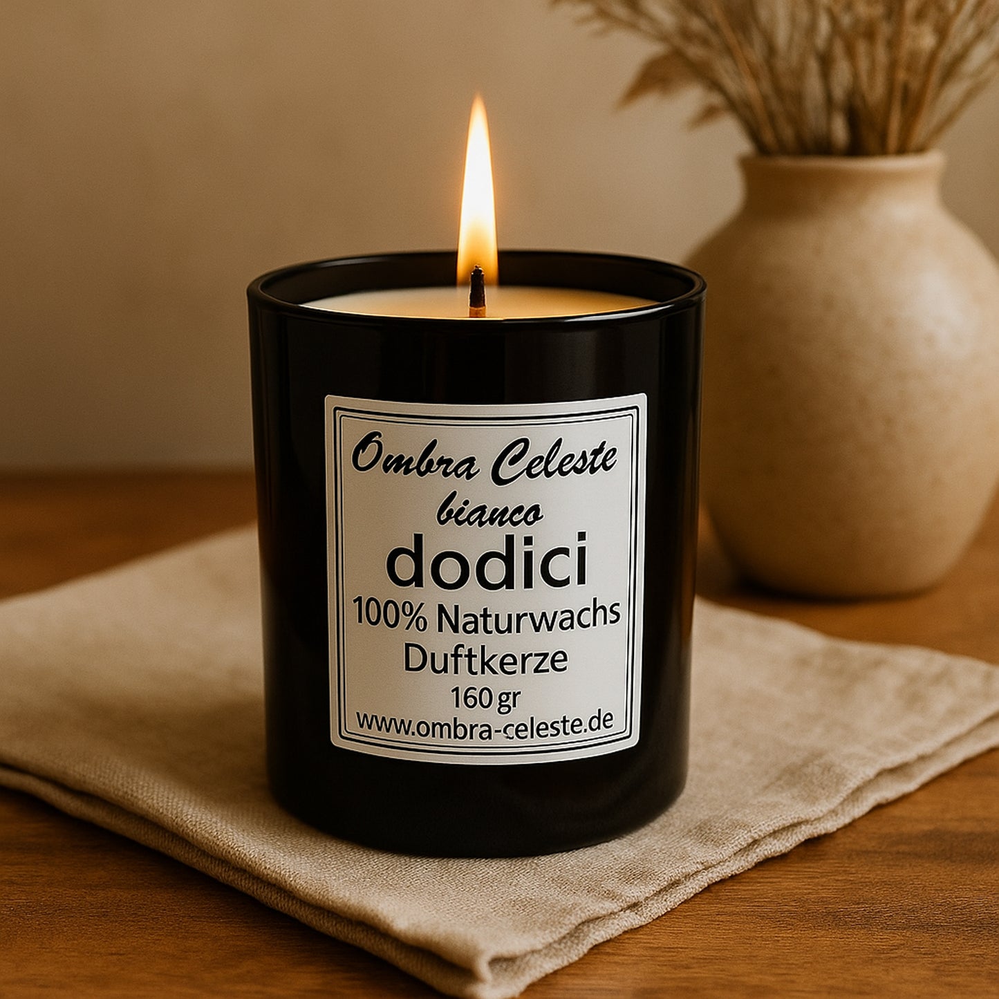 Ombra Celeste Duftkerze dodici bianco - Bergamotte, Jasmin, Ylang-Ylang, Amber - vegan