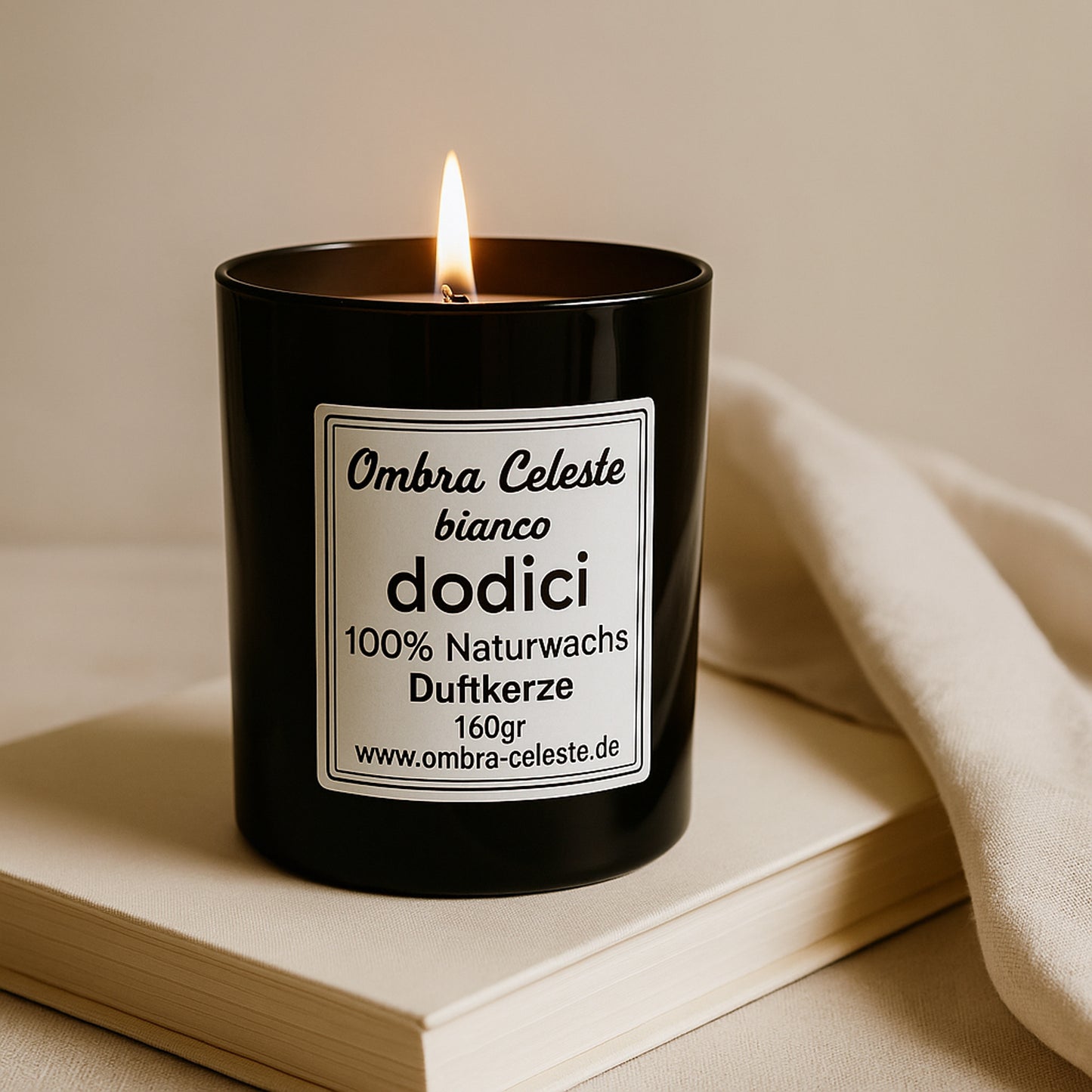 Ombra Celeste Duftkerze dodici bianco - Bergamotte, Jasmin, Ylang-Ylang, Amber - vegan