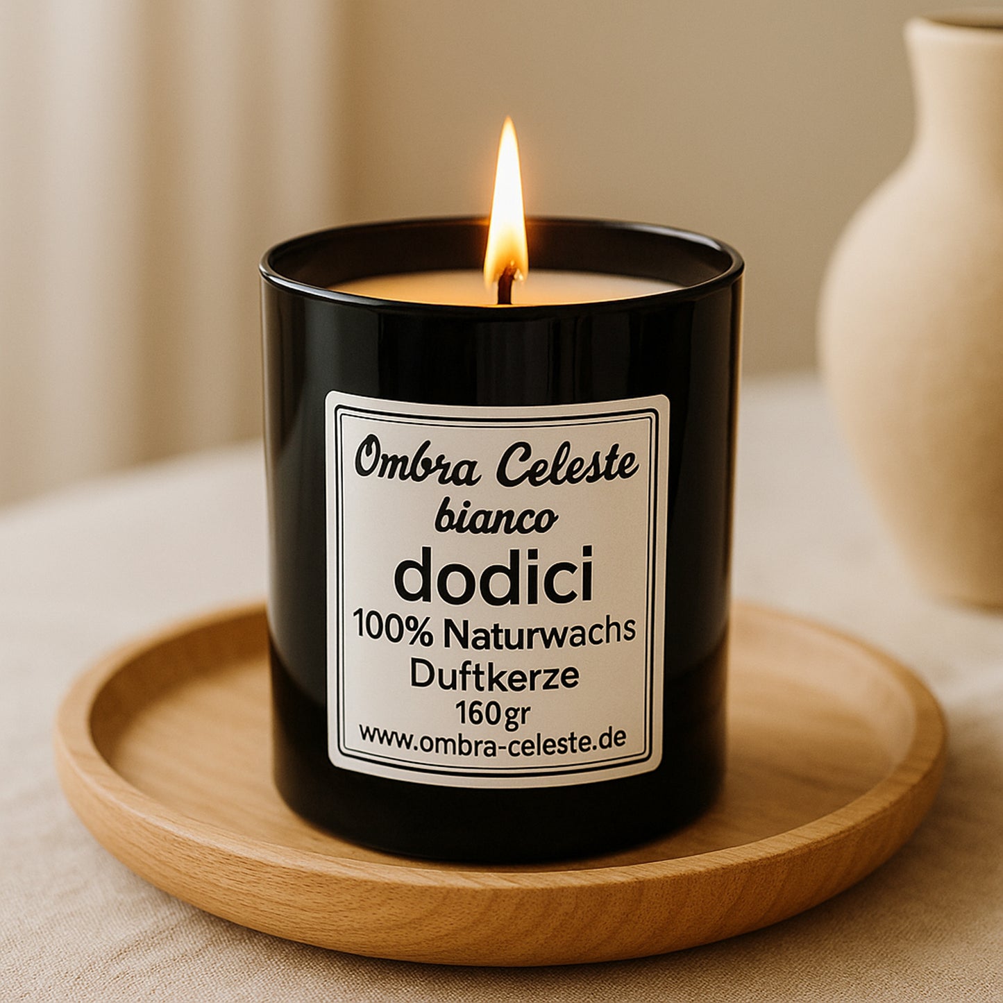Ombra Celeste Duftkerze dodici bianco - Bergamotte, Jasmin, Ylang-Ylang, Amber - vegan