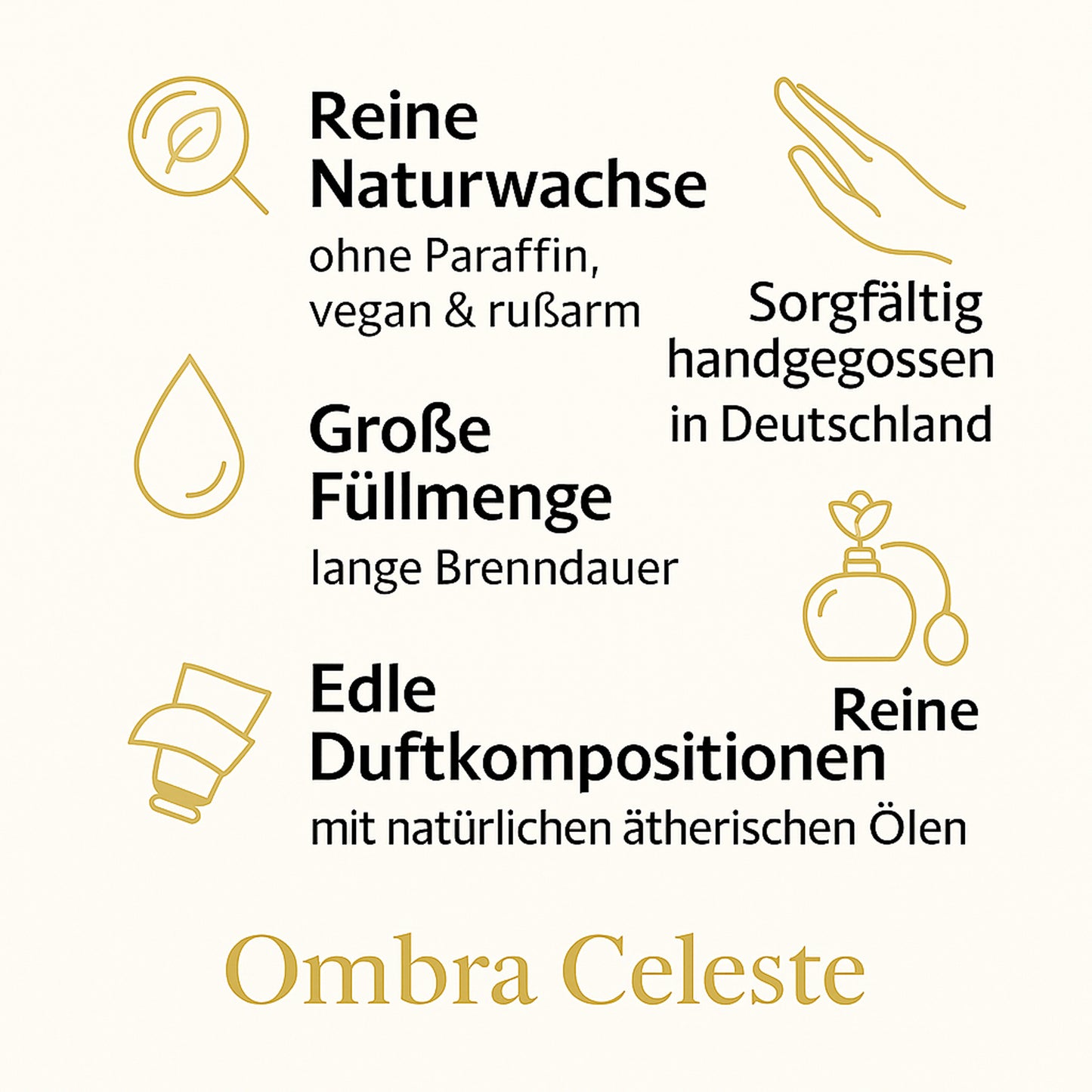 Ombra Celeste Duftkerze ventuno - Honig, Amber, Tabak, Patschuli - vegan