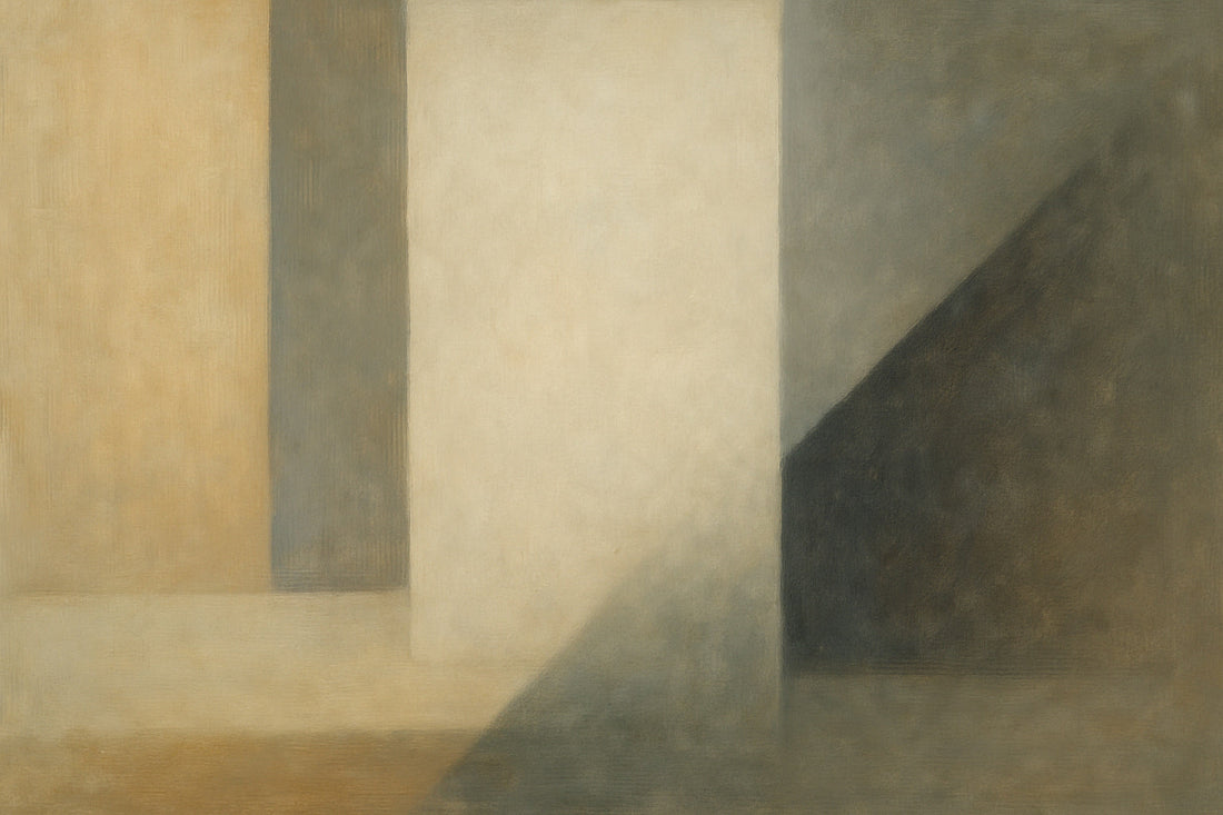 Abstrakte Öl- bzw. Acrylstruktur in warmen Beige-, Creme- und Sandtönen; dynamische, weiche Mischflächen mit dezenten Pinselspuren und subtilen hellen Akzenten, die eine ruhige, edle, natürliche Textur erzeugen.