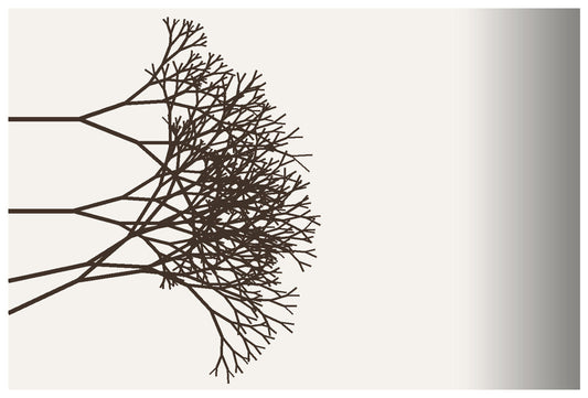 Abstrakte, seitlich wachsende Wurzeln auf hellem Hintergrund – symbolisch für Worte, die Verbindungen bilden.