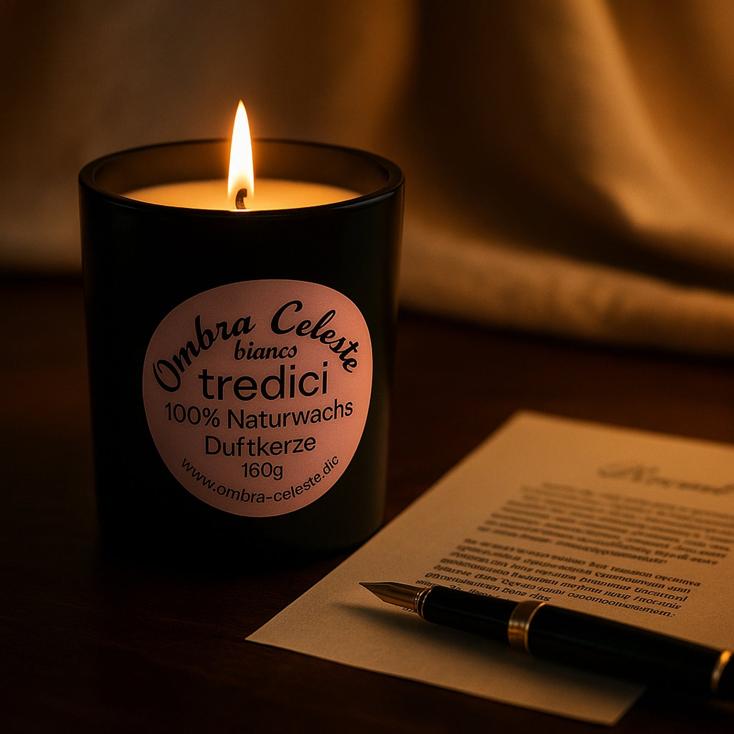 Ombra Celeste Duftkerze tredici - Bergamotte, Patchuli, Zedernholz - vegan & handgegossen