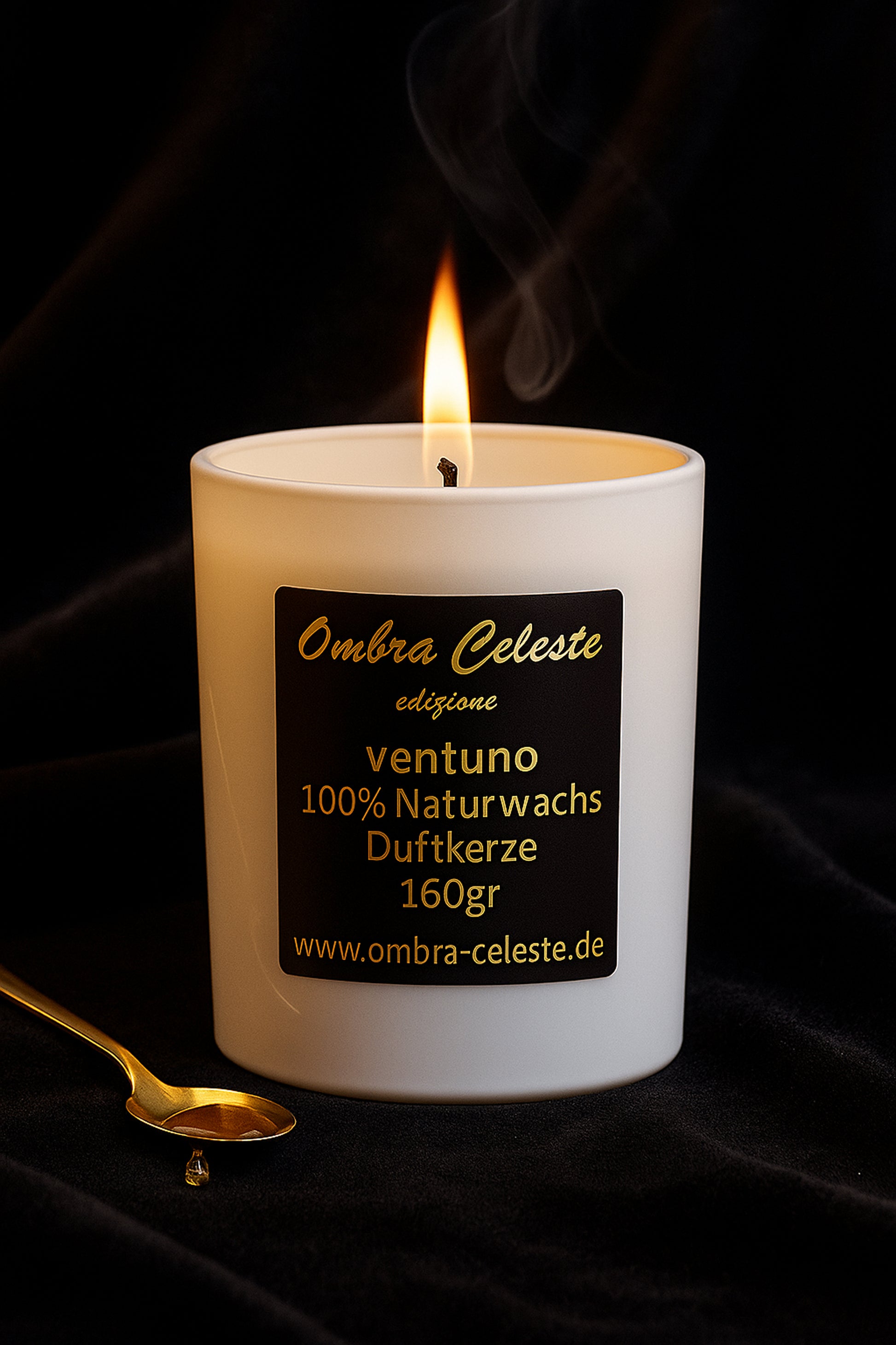 Luxus-Duftkerze ventuno – stilvolles Glasdesign mit ätherischen Ölen.