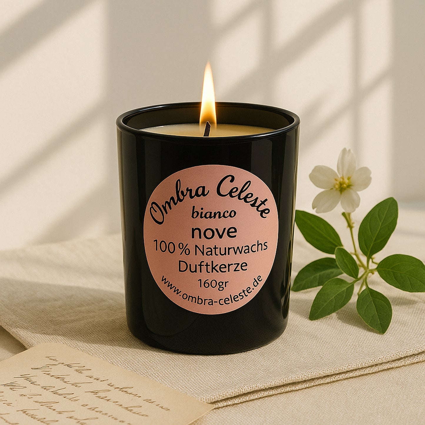 Ombra Celeste Duftkerze nove  - Eukalyptus, Orange, Zimt - vegan & handgegossen